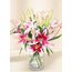 Lilies - In Vogue Pink In Glass Vase (10)