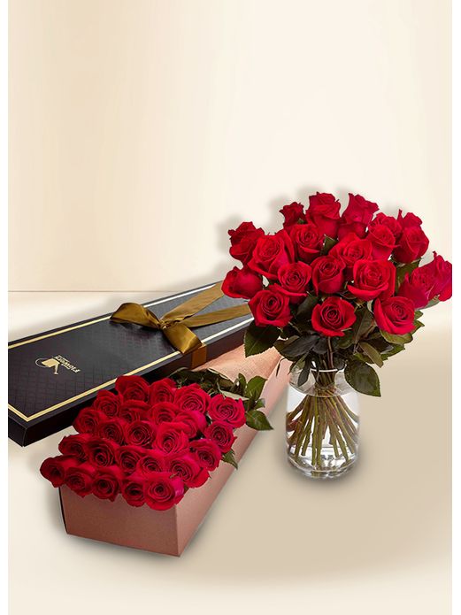 Roses - Red - 24 Stems for Valentine's Day