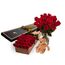 Roses - Red - 24 Stems with Bear