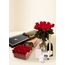 Roses - Red - 12 Stems for Valentine's Day With Chocs, Candle & Chandon