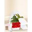 6 Red Rose Stems for Valentine's Day with Chocs, Candle & Card