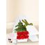 6 Red Rose Stems for Valentine's Day with Chocs, Candle & Card